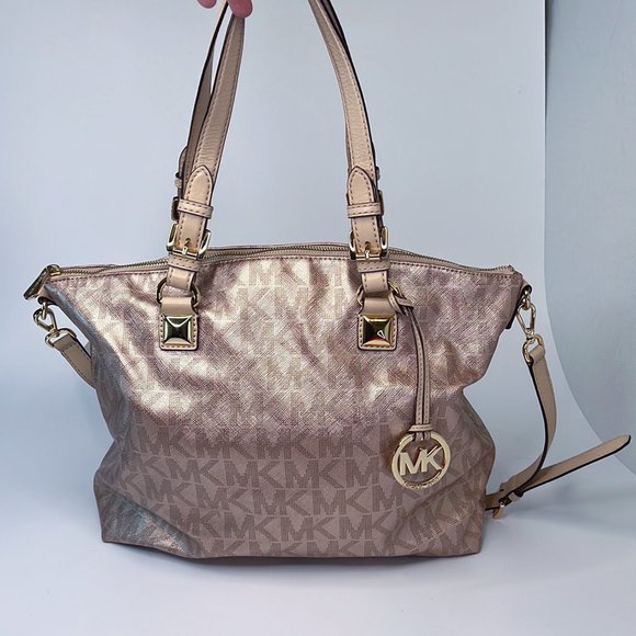 Michael Kors Bags Michael Kors Rose Gold Metallic Signature Jet Set